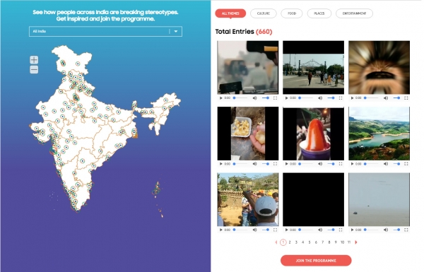 ‘인디아 레디, 액션’ 캠페인 참가자들이 올린 영상으로 제작된 ‘리얼 인디아 맵’
