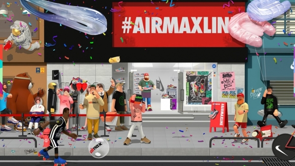 출처 나이키 홈페이지 (AIRMAXLINE) 캐릭터가 응모권을 만드는 모습
