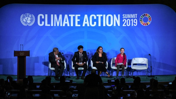 UN Climate Summit 2019에서 연설하는 툰베리