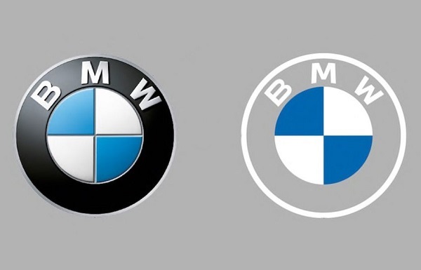 현재 로고(좌) 및 새 로고(우), BMW 제공