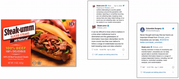 Steak-Umm 트위터 활동 (출처 미디어포스트)
