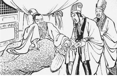 유비가 제갈양에게 유언을 남기는 장면 (출처. 구글 검색)