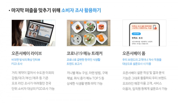 오픈서베이 라이브, 코로나19 메뉴 트래커, 오픈서베이 폼 소개