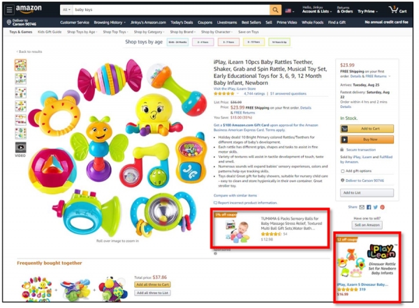 Sponsored Display – on Amazon 광고 예시