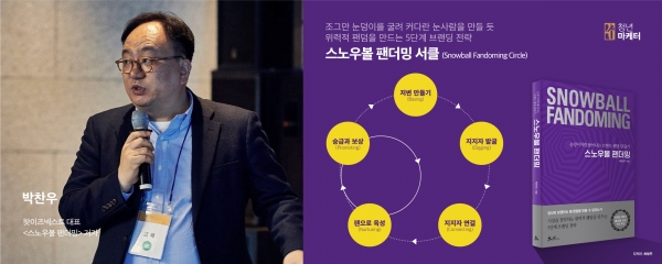 박찬우 저자(좌)와 스노우볼팬더밍서클(우)