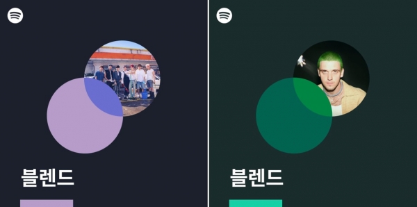 블렌드 방탄소년단(왼쪽), 라우브