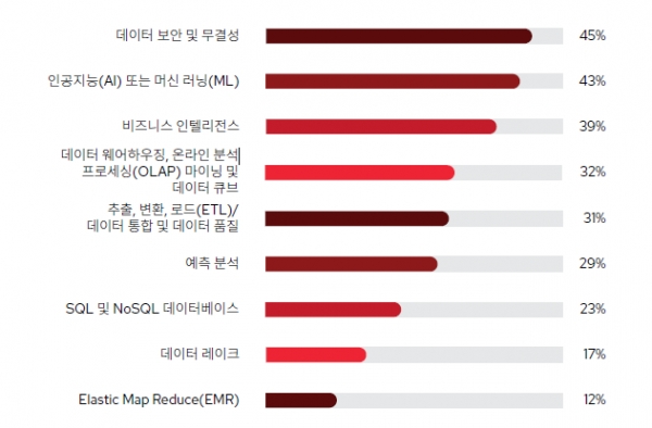 향후 12개월간 빅데이터와 분석 분야의 최우선으로 투자할 분야는 무엇입니까?