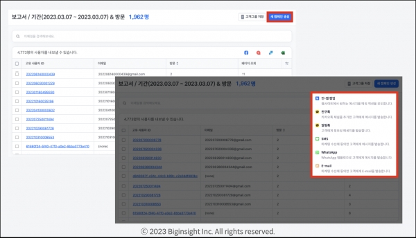 데이터 분석 결과를 액션까지 바로 연결할 수 있는 빅인 솔루션