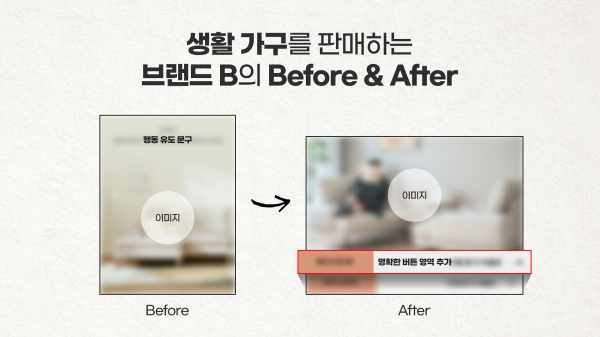 생활 가구를 판매하는 브랜드 B의 Before & After