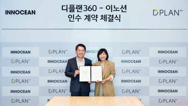 이용우 이노션 대표이사(왼쪽)와 신영희 디플랜360 대표이사.