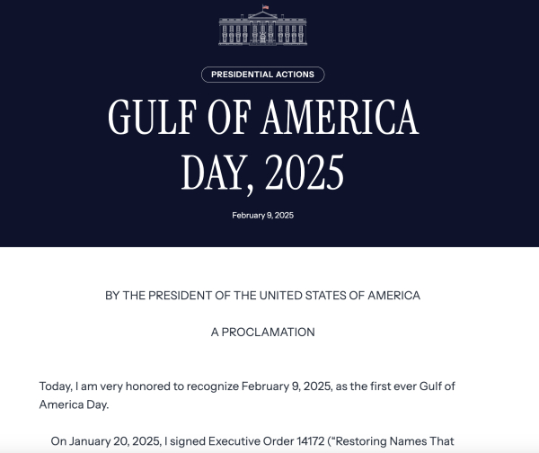 "Gulf of America Day" 미국 대통령 선언 기사 (출처 백악관)