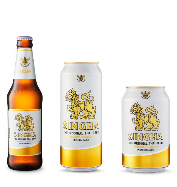 다양하게 만나볼 수 있는 싱하 맥주 3종 / 왼쪽부터 330ml 병, 490ml 캔, 330ml 캔